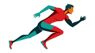 Bir adamın silueti dinamik koşucu, koşucular vektör illüstrasyonu