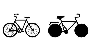 Klasik bisiklet vektör çizimleri, bisiklet simgeleri kümesi