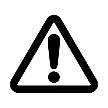 Ünlem işaretinin vektör çizimi, miğfer ve kurye metin ögeleri ile kalın ünlem işareti grafiği