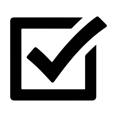 Onaylama ve doğrulama görevleri için basit kontrol işareti simgesi, vektör işaretleme simgesi