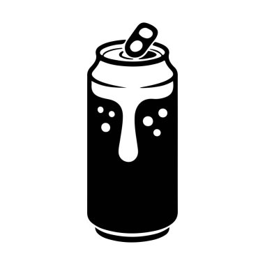 Kalın tipografi ve renk aksanlı yaratıcı bira illüstrasyonu, teneke kutunun vektör çizimi