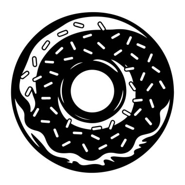 Nefis dekore edilmiş donut çizimi serpiştirilmiş ve jöleli