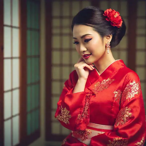 Japanese red dress Stock Photos Royalty Free Japanese red dress Images Depositphotos