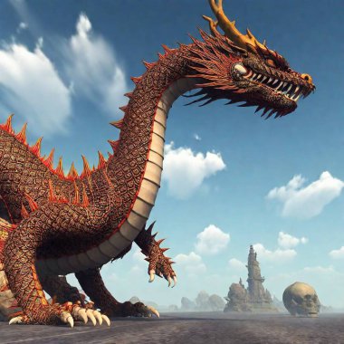 3 d rendering of a fantasy dragon on a background clipart