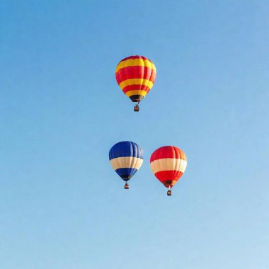 Geleneksel Bavyera renklerinde renkli balonlar Münih Ekim Festivali 'nin üzerinde gökyüzünde süzülüyor. Askı odağı balonlardan şenlikli çadırlara ve aşağıdaki göz hizasında tutulan kalabalığa kayıyor..