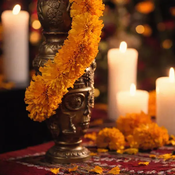 stock image beautiful indian diwali lamp on dark background