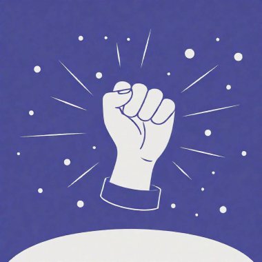 feminist fist hand up vector illustration with Venus sign. Concept for equality, international women's day, activism, feminism, fist hand logo clipart