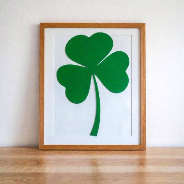 shamrock picture in frame on the wall clipart