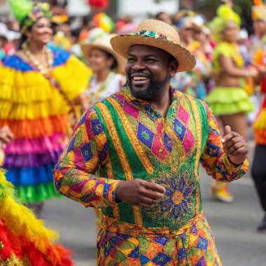 sao paulo, brazil - november 1 6, 2 0 2 1 : unidentified participants of the carnival in sao paulo carnival, brazil. clipart