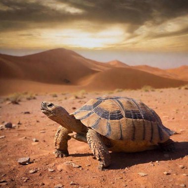 a closeup shot of a beautiful white tortoise on a sand clipart