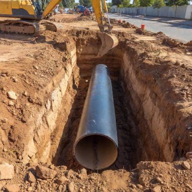 the pipe in the construction site clipart