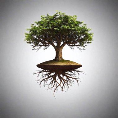 3 d tree in the shape of a symbol of love, 3 d rendering clipart