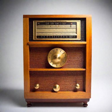 old vintage radio isolated on the white background clipart