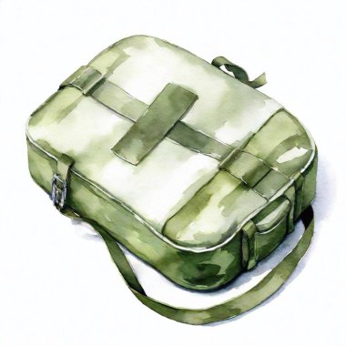 military medikit, watercolor art clipart