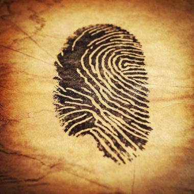 fingerprint print on the old wooden clipart