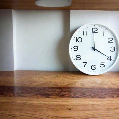 clock on a wooden table clipart