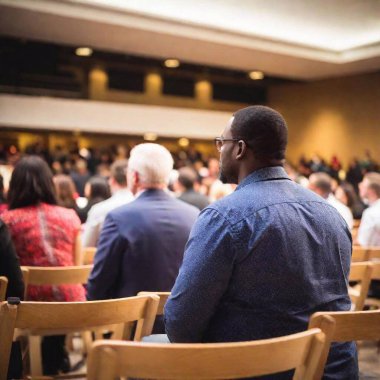 audience in the hall of a business conference. clipart