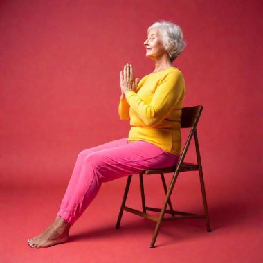 old woman sitting on the floor clipart