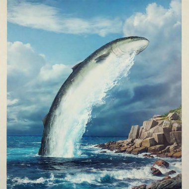 whale in the sea clipart