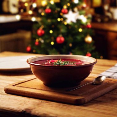 christmas soup with red wine