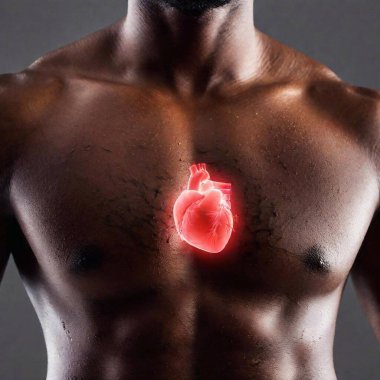 male heart on black background clipart