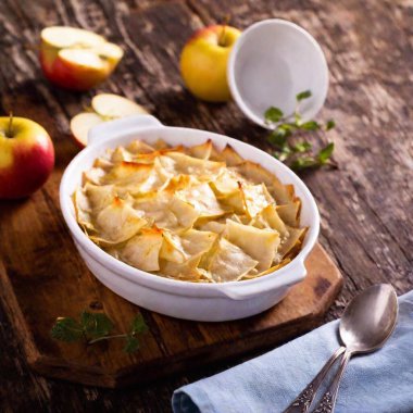 Apple crisp with phyllo dough clipart