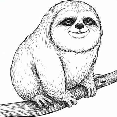 vector sketch of a sloth. hand drawn illustration. clipart