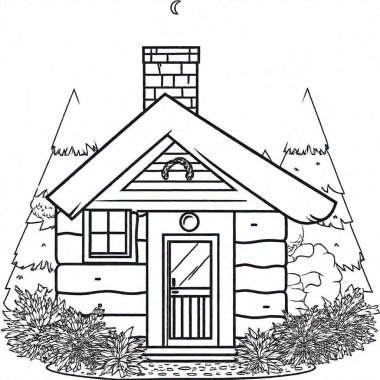 house with a tree clipart