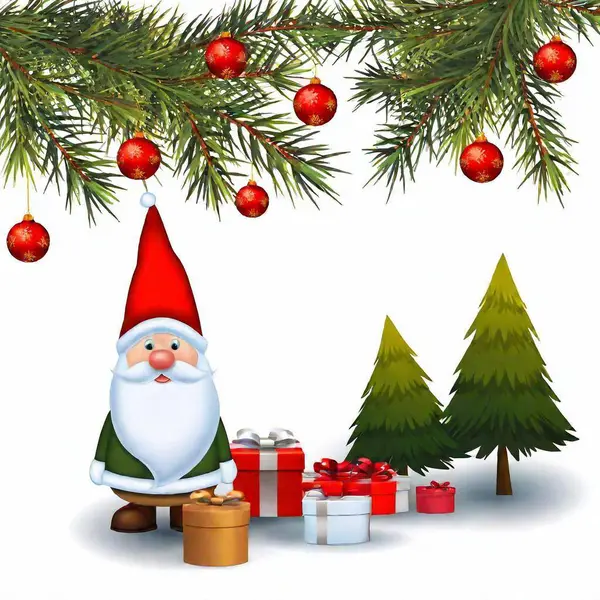 Christmas Background Santa Claus Gifts Vector — Stock Photo, Image