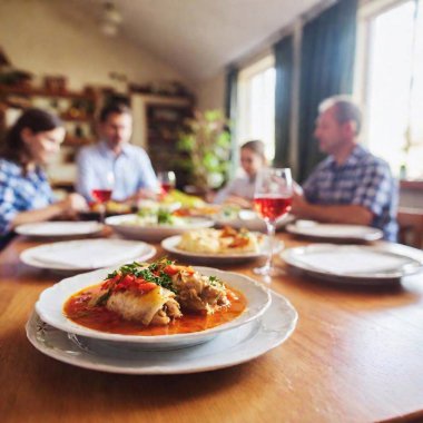 people eating in restaurant clipart