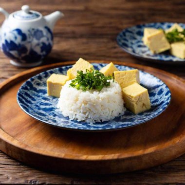 tofu with soybean milk and soybean seeds clipart