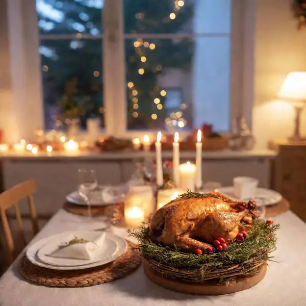 Festive Christmas Dinner Turkey Turkey — Stock Photo, Image