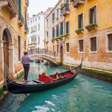 venice, italy, september 2 0 1 9 : view of the gondolas in venice, italy, the famous tourist destination in europe. clipart