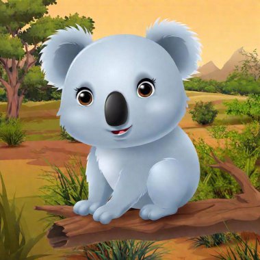 illustration of cute koala cartoon clipart