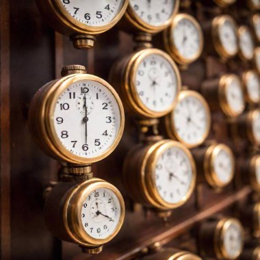 old wooden clock with a lot of numbers clipart