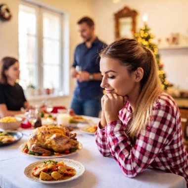 happy young couple having dinner at home clipart