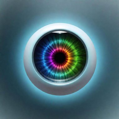 colorful rainbow eye on the background of the sun. clipart