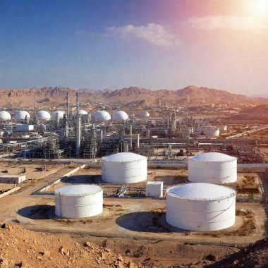 oil refinery in the Middle East clipart