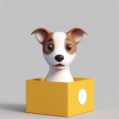 dog character 3 d illustration clipart