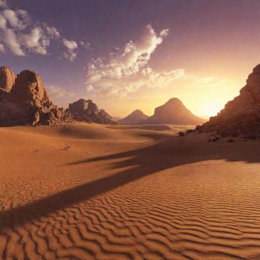 beautiful sunset in the desert. nature clipart