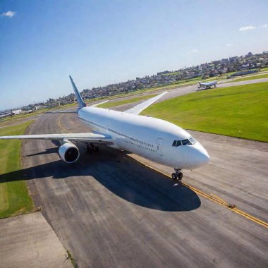 An overhead view of a Boeing 747 clipart