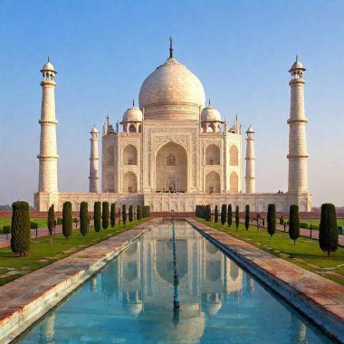 the taj mahal, agra india clipart