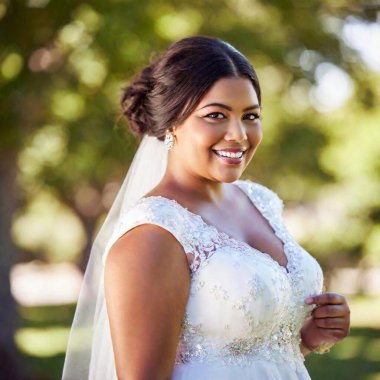 a dark haired pale skinned plus size bride with a veil clipart