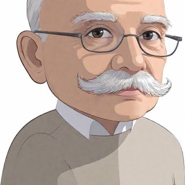 an old man holding a book he has written, realistic clipart