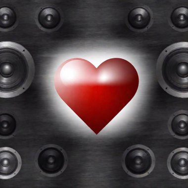 red heart on a black background clipart