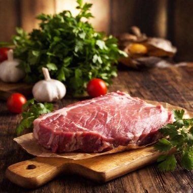 fresh raw pork steak clipart