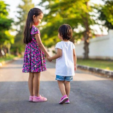 a photo of a child stepping on another child's foot clipart