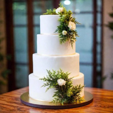 wedding cake with flowers clipart