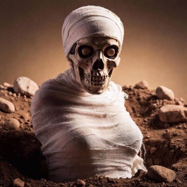 old skull in desert clipart