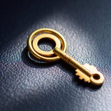 key with gold ring clipart